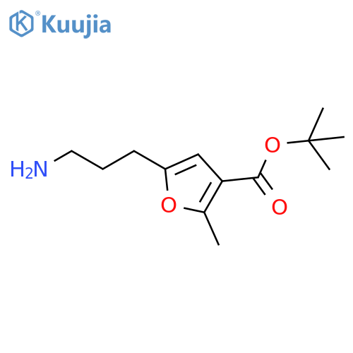 Tert-butyl 5-(3-aminopropyl)-2-methylfuran-3-carboxylate structure