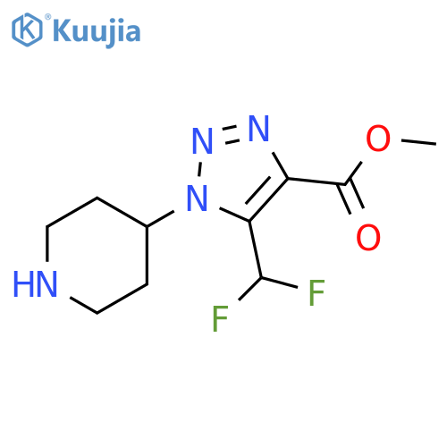 methyl 5-(difluoromethyl)-1-(piperidin-4-yl)-1H-1,2,3-triazole-4-carboxylate structure