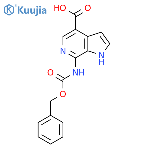 7-{(benzyloxy)carbonylamino}-1H-pyrrolo2,3-cpyridine-4-carboxylic acid structure