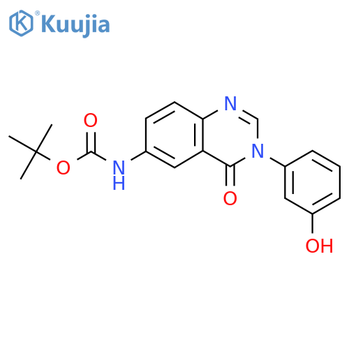 tert-butyl N-3-(3-hydroxyphenyl)-4-oxo-3,4-dihydroquinazolin-6-ylcarbamate structure