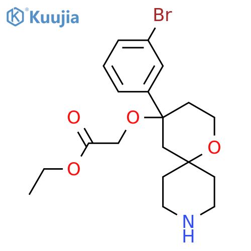 Ethyl 2-{[4-(3-bromophenyl)-1-oxa-9-azaspiro[5.5]undecan-4-yl]oxy}acetate structure