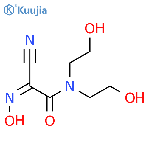 (Z)-[bis(2-hydroxyethyl)carbamoyl]methanecarbonimidoyl cyanide structure