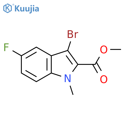 methyl 3-bromo-5-fluoro-1-methyl-indole-2-carboxylate structure