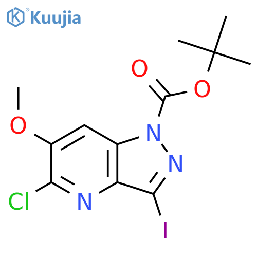 tert-Butyl 5-chloro-3-iodo-6-methoxy-1H-pyrazolo[4,3-b]pyridine-1-carboxylate structure