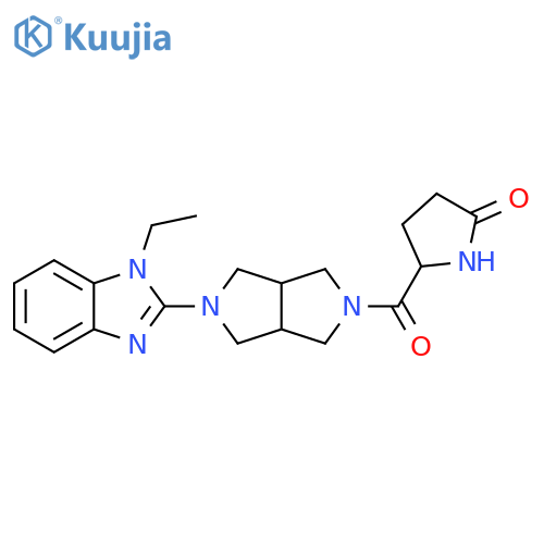 5-[5-(1-ethyl-1H-1,3-benzodiazol-2-yl)-octahydropyrrolo[3,4-c]pyrrole-2-carbonyl]pyrrolidin-2-one structure