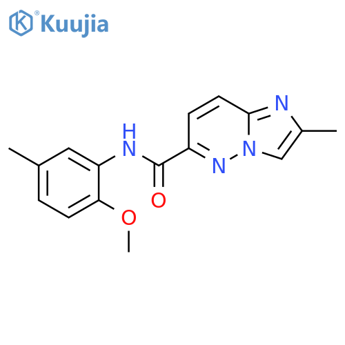 N-(2-Methoxy-5-methylphenyl)-2-methylimidazo[1,2-b]pyridazine-6-carboxamide structure