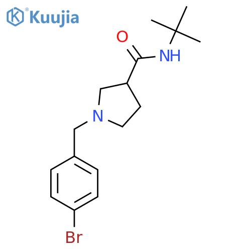 1-[(4-bromophenyl)methyl]-N-tert-butylpyrrolidine-3-carboxamide structure