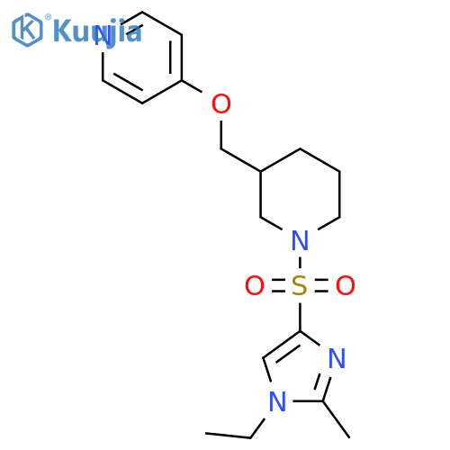 4-({1-[(1-ethyl-2-methyl-1H-imidazol-4-yl)sulfonyl]piperidin-3-yl}methoxy)pyridine structure