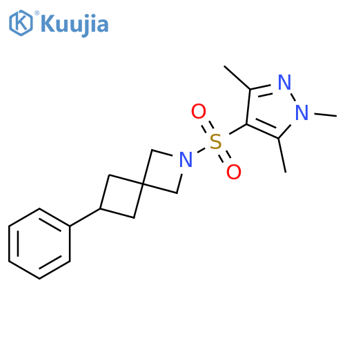 6-Phenyl-2-[(1,3,5-trimethyl-1H-pyrazol-4-yl)sulfonyl]-2-azaspiro[3.3]heptane structure