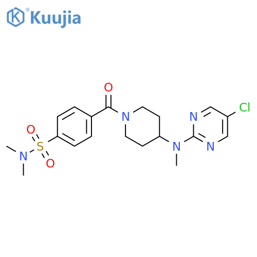 4-{4-[(5-chloropyrimidin-2-yl)(methyl)amino]piperidine-1-carbonyl}-N,N-dimethylbenzene-1-sulfonamide structure