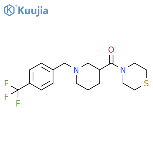 4-(1-{[4-(trifluoromethyl)phenyl]methyl}piperidine-3-carbonyl)thiomorpholine structure