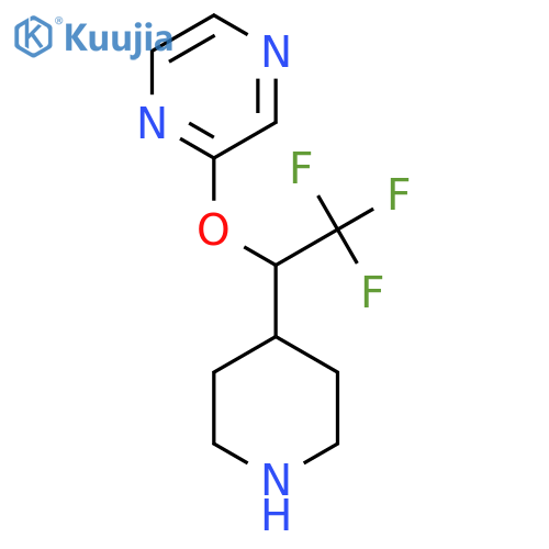 2-[2,2,2-Trifluoro-1-(piperidin-4-yl)ethoxy]pyrazine structure