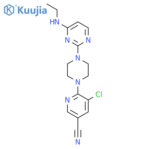 5-Chloro-6-{4-[4-(ethylamino)pyrimidin-2-yl]piperazin-1-yl}pyridine-3-carbonitrile structure