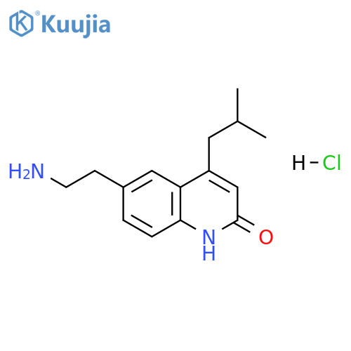 6-(2-aminoethyl)-4-(2-methylpropyl)-1,2-dihydroquinolin-2-one dihydrochloride structure