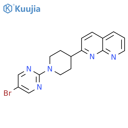 2-[1-(5-Bromopyrimidin-2-yl)piperidin-4-yl]-1,8-naphthyridine structure