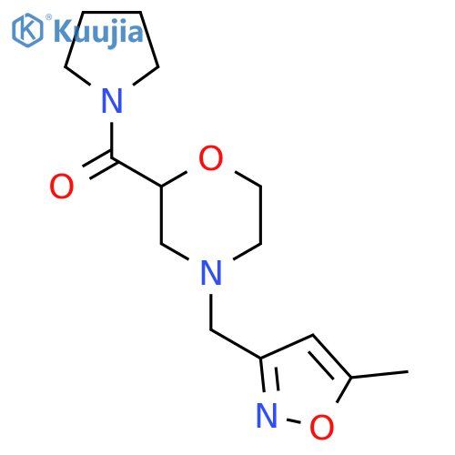 4-[(5-Methyl-1,2-oxazol-3-yl)methyl]-2-(pyrrolidine-1-carbonyl)morpholine structure