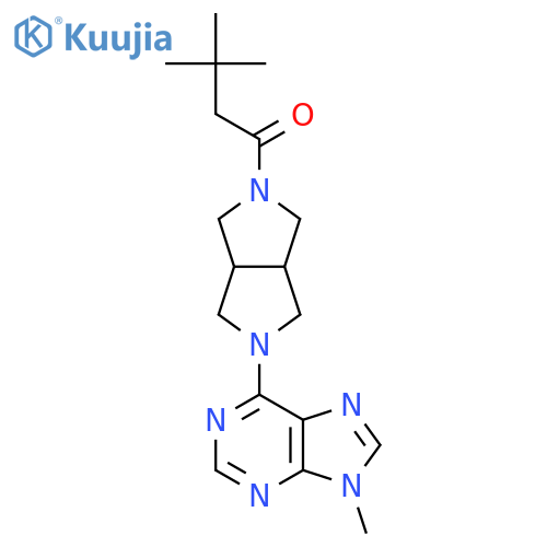 3,3-dimethyl-1-[5-(9-methyl-9H-purin-6-yl)-octahydropyrrolo[3,4-c]pyrrol-2-yl]butan-1-one structure