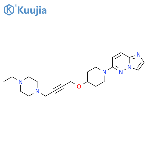 1-ethyl-4-{4-[(1-{imidazo[1,2-b]pyridazin-6-yl}piperidin-4-yl)oxy]but-2-yn-1-yl}piperazine structure