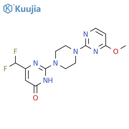 6-(difluoromethyl)-2-4-(4-methoxypyrimidin-2-yl)piperazin-1-yl-3,4-dihydropyrimidin-4-one structure