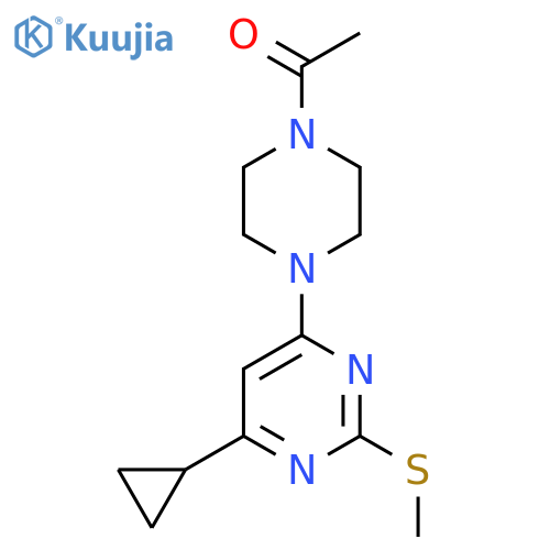 1-{4-[6-Cyclopropyl-2-(methylsulfanyl)pyrimidin-4-yl]piperazin-1-yl}ethan-1-one structure