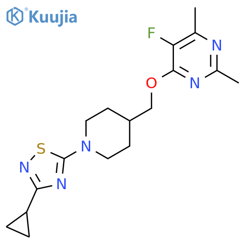 4-{[1-(3-Cyclopropyl-1,2,4-thiadiazol-5-yl)piperidin-4-yl]methoxy}-5-fluoro-2,6-dimethylpyrimidine structure