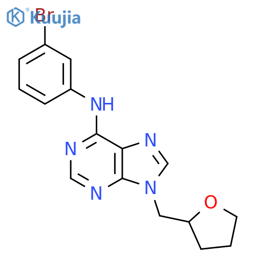 N-(3-bromophenyl)-9-[(oxolan-2-yl)methyl]-9H-purin-6-amine structure