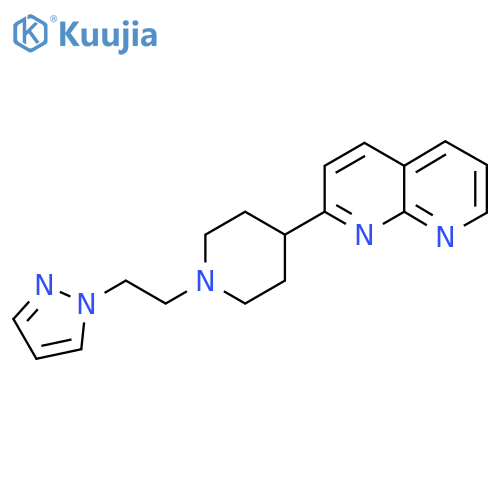 2-{1-[2-(1H-pyrazol-1-yl)ethyl]piperidin-4-yl}-1,8-naphthyridine structure