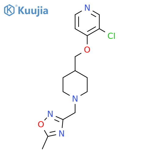 3-Chloro-4-({1-[(5-methyl-1,2,4-oxadiazol-3-yl)methyl]piperidin-4-yl}methoxy)pyridine structure