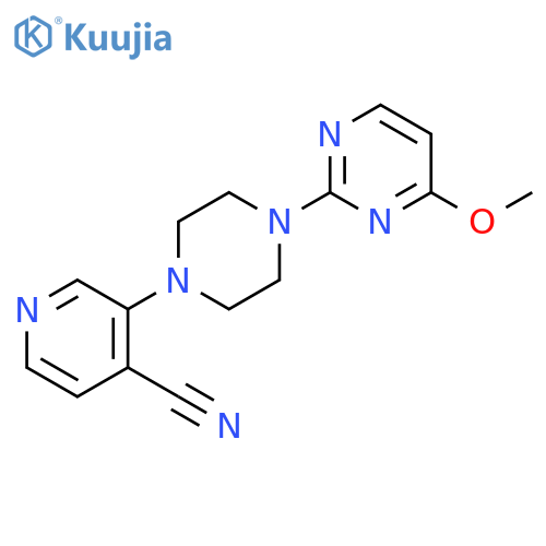 3-[4-(4-methoxypyrimidin-2-yl)piperazin-1-yl]pyridine-4-carbonitrile structure