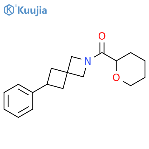 2-(oxane-2-carbonyl)-6-phenyl-2-azaspiro[3.3]heptane structure