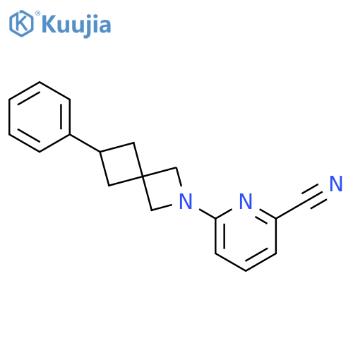 6-{6-phenyl-2-azaspiro[3.3]heptan-2-yl}pyridine-2-carbonitrile structure