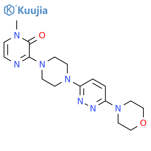 1-methyl-3-{4-[6-(morpholin-4-yl)pyridazin-3-yl]piperazin-1-yl}-1,2-dihydropyrazin-2-one structure