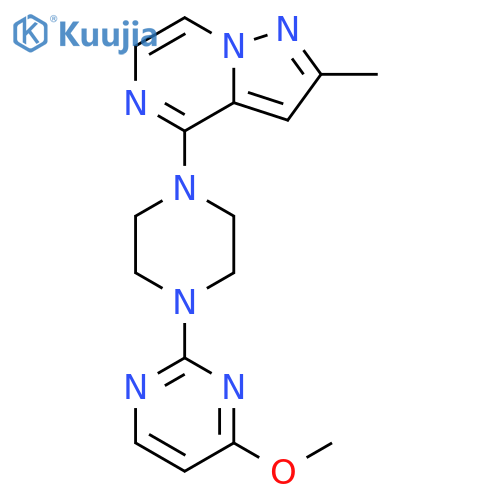 4-methoxy-2-(4-{2-methylpyrazolo[1,5-a]pyrazin-4-yl}piperazin-1-yl)pyrimidine structure