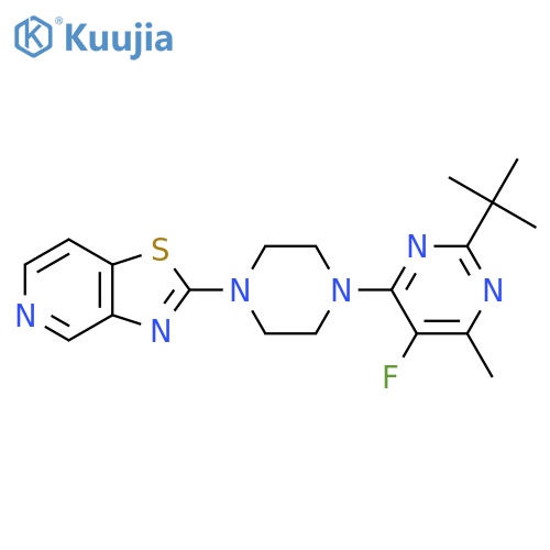 2-Tert-butyl-5-fluoro-4-methyl-6-(4-{[1,3]thiazolo[4,5-c]pyridin-2-yl}piperazin-1-yl)pyrimidine structure