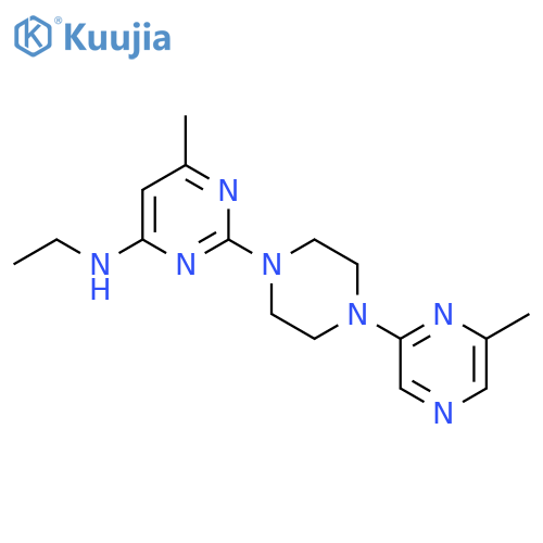 N-ethyl-6-methyl-2-[4-(6-methylpyrazin-2-yl)piperazin-1-yl]pyrimidin-4-amine structure