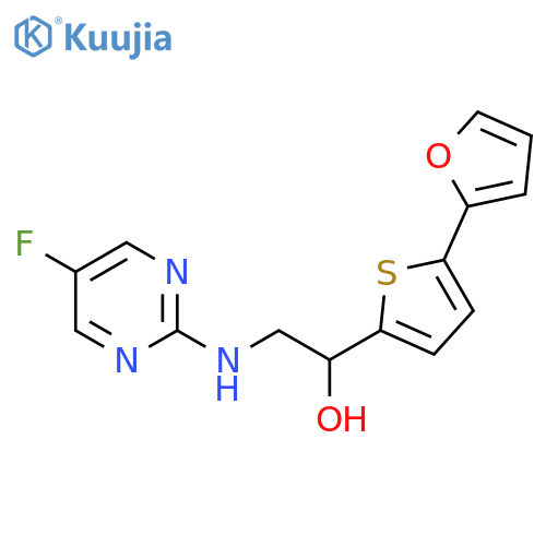 2-[(5-Fluoropyrimidin-2-yl)amino]-1-[5-(furan-2-yl)thiophen-2-yl]ethan-1-ol structure