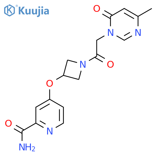 4-({1-[2-(4-Methyl-6-oxo-1,6-dihydropyrimidin-1-yl)acetyl]azetidin-3-yl}oxy)pyridine-2-carboxamide structure