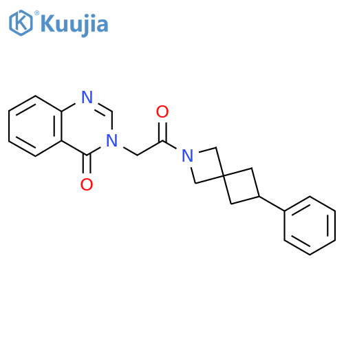 3-(2-Oxo-2-{6-phenyl-2-azaspiro[3.3]heptan-2-yl}ethyl)-3,4-dihydroquinazolin-4-one structure