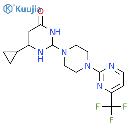 6-Cyclopropyl-2-{4-[4-(trifluoromethyl)pyrimidin-2-yl]piperazin-1-yl}-3,4-dihydropyrimidin-4-one structure