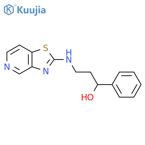 1-Phenyl-3-({[1,3]thiazolo[4,5-c]pyridin-2-yl}amino)propan-1-ol structure