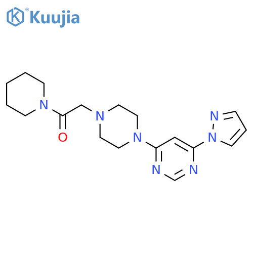 1-(piperidin-1-yl)-2-{4-[6-(1H-pyrazol-1-yl)pyrimidin-4-yl]piperazin-1-yl}ethan-1-one structure