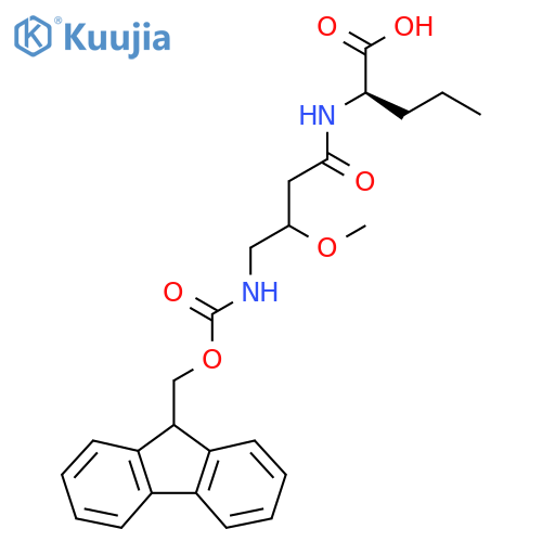 (2R)-2-4-({(9H-fluoren-9-yl)methoxycarbonyl}amino)-3-methoxybutanamidopentanoic acid structure