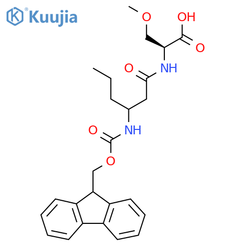 (2S)-2-3-({(9H-fluoren-9-yl)methoxycarbonyl}amino)hexanamido-3-methoxypropanoic acid structure