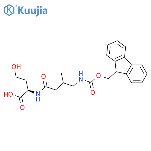 (2R)-2-4-({(9H-fluoren-9-yl)methoxycarbonyl}amino)-3-methylbutanamido-4-hydroxybutanoic acid structure