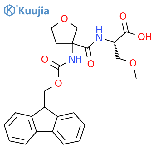 (2S)-2-{3-({(9H-fluoren-9-yl)methoxycarbonyl}amino)oxolan-3-ylformamido}-3-methoxypropanoic acid structure