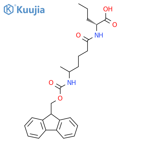 (2R)-2-5-({(9H-fluoren-9-yl)methoxycarbonyl}amino)hexanamidopentanoic acid structure