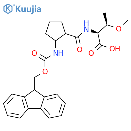 (2S,3R)-2-{2-({(9H-fluoren-9-yl)methoxycarbonyl}amino)cyclopentylformamido}-3-methoxybutanoic acid structure