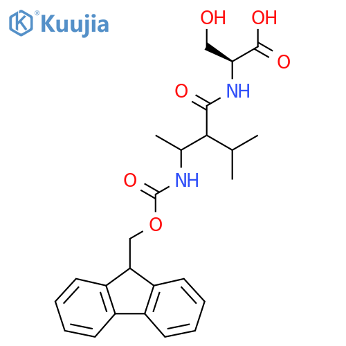 (2S)-2-3-({(9H-fluoren-9-yl)methoxycarbonyl}amino)-2-(propan-2-yl)butanamido-3-hydroxypropanoic acid structure