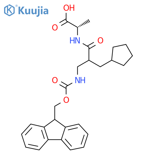 (2S)-2-2-(cyclopentylmethyl)-3-({(9H-fluoren-9-yl)methoxycarbonyl}amino)propanamidopropanoic acid structure