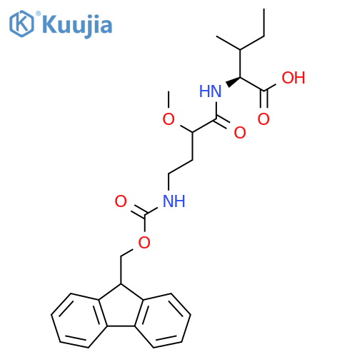 (2S)-2-4-({(9H-fluoren-9-yl)methoxycarbonyl}amino)-2-methoxybutanamido-3-methylpentanoic acid structure